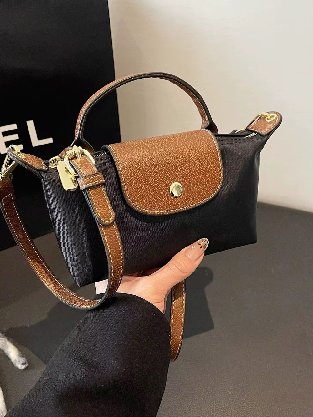 NEW Black and Brown Women's Crossbody Handbag - Classic Two-Tone